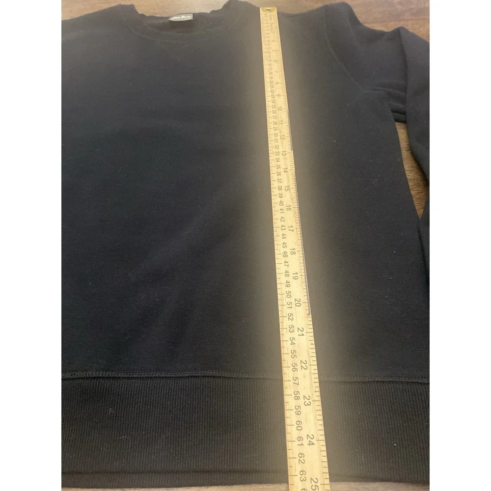 Eddie Bauer Sweater Men Medium Black Sweatshirt Crewneck Pullover Hiking